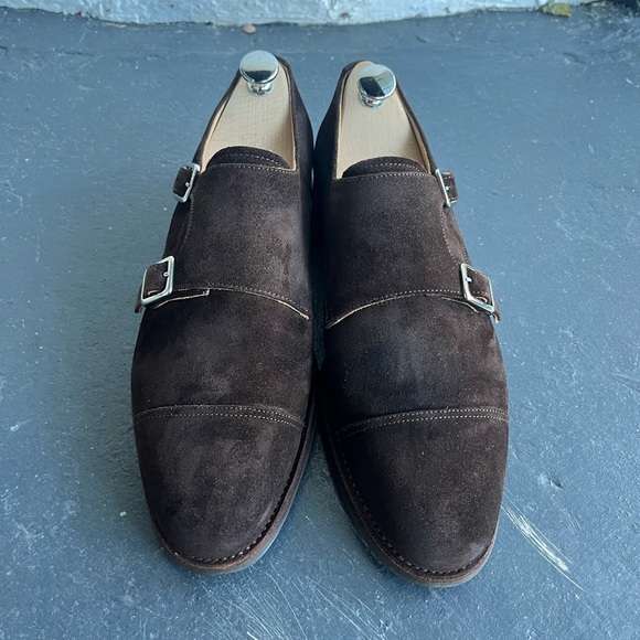 Meermin double monk strap, dark brown suede size US 8/UK 7. - Picture 3 of 6
